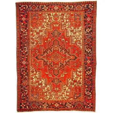 One Of The Kind Persian Heriz Rug 9'8" x 7'1"